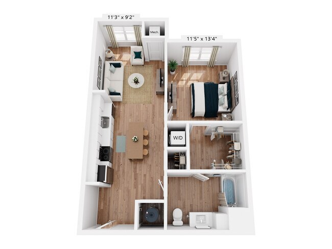 A4 | 1x1 | 754 sq ft - The Henry