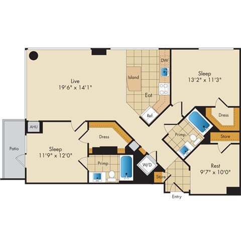 Floorplan - Flats 130 at Constitution Square