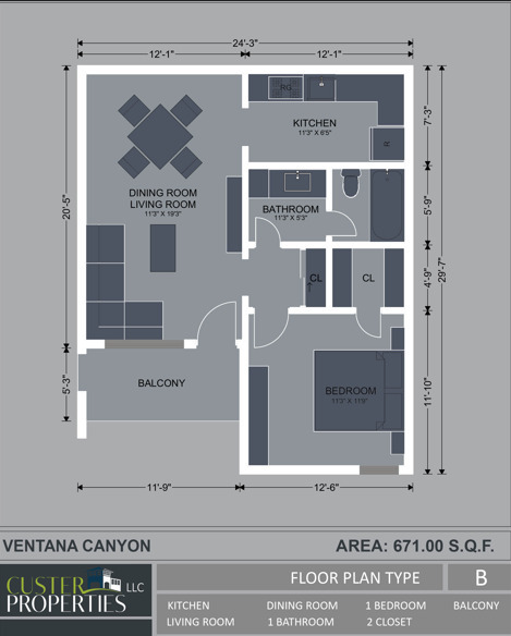 Floor Plan B - Ventana Canyon