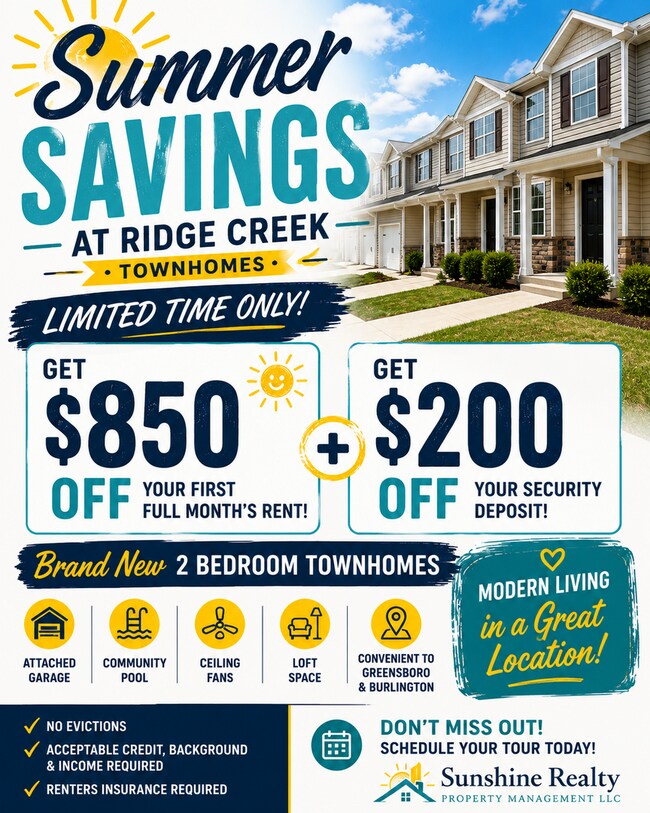 Building Photo - Two bedroom, 2.5 bath townhome in Ridge Creek, Whitsett-Save $1050!!!