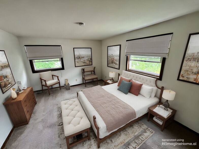Bedroom staged by AI - 3176 Ridgeway Ave