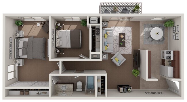 Floorplan - Meadowbrook Village Apartments