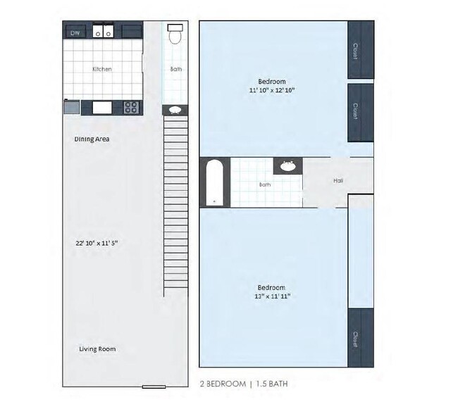 Townhome: Two Bedroom/ One and Half Bath - Clinton Commons