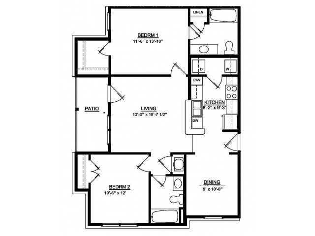 2 BDR 2 Bath 60 Crest Handicap - Alton Place Apartments