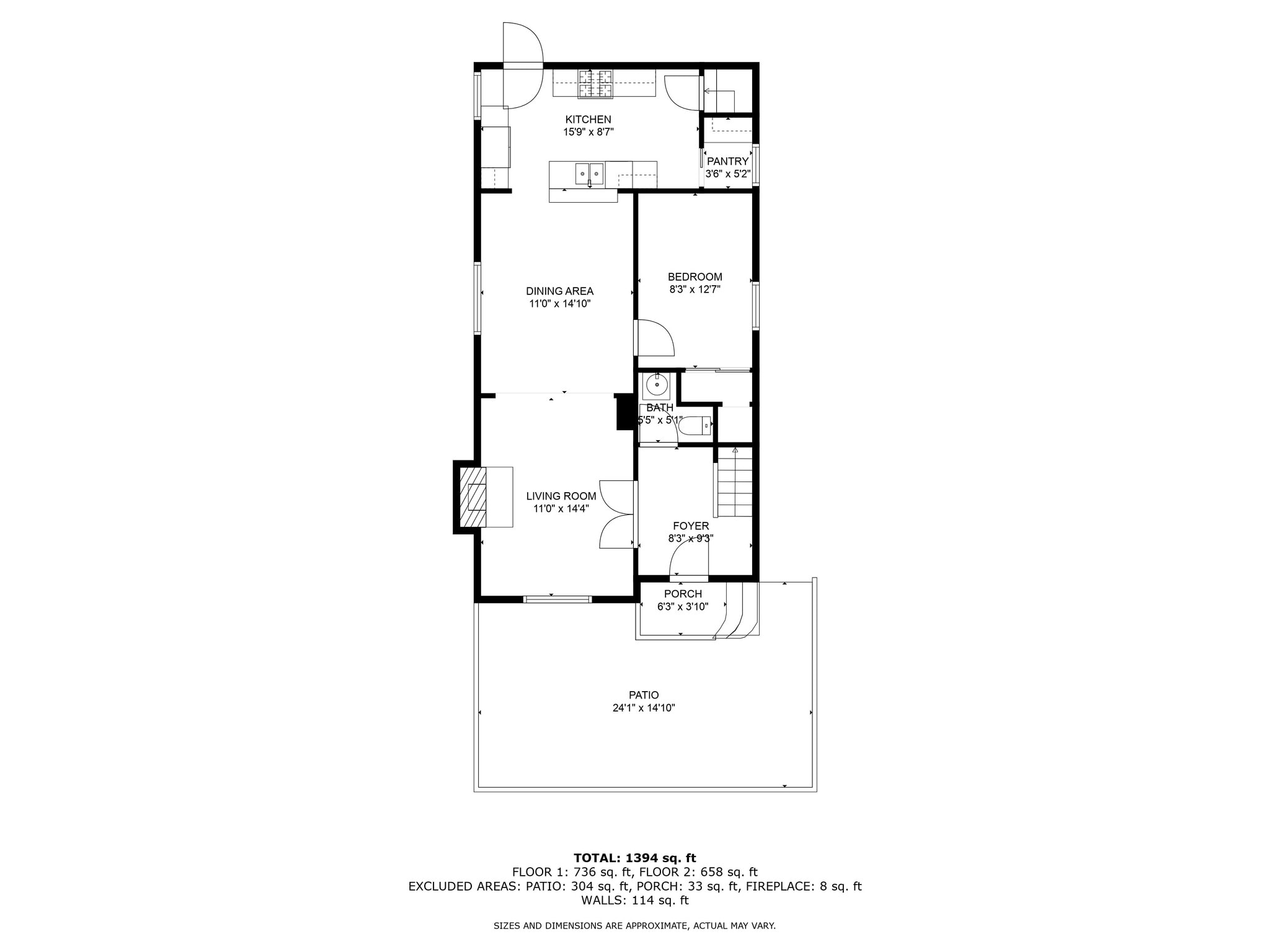 1st floor floorplan - 3347 Tejon St