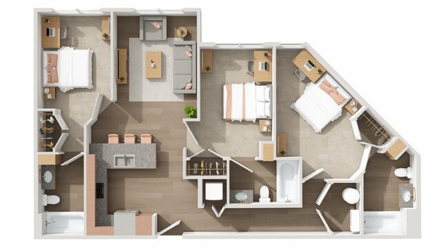 C2 Premium: 3BD | 3BA | 1108 SF - The Den