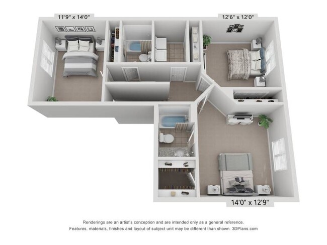 Floorplan - Wesley Place Apartments