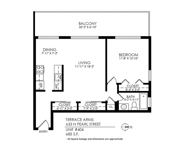 Floorplan - Terrace Arms Apartments