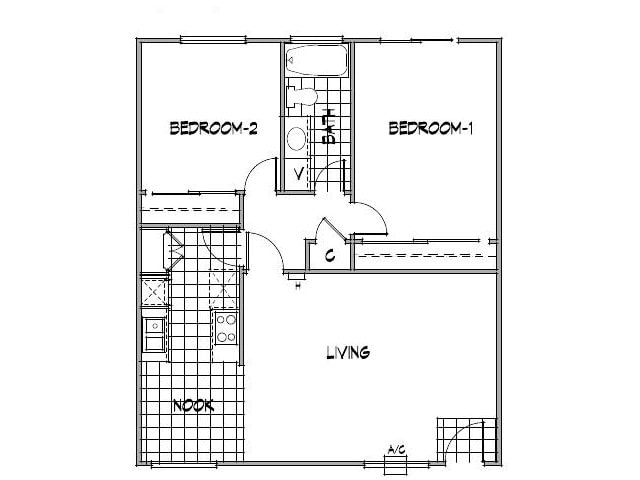 2BR/1BA - Monticello Apartments
