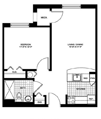 1BR/1BA - Ring House- Senior Apartments