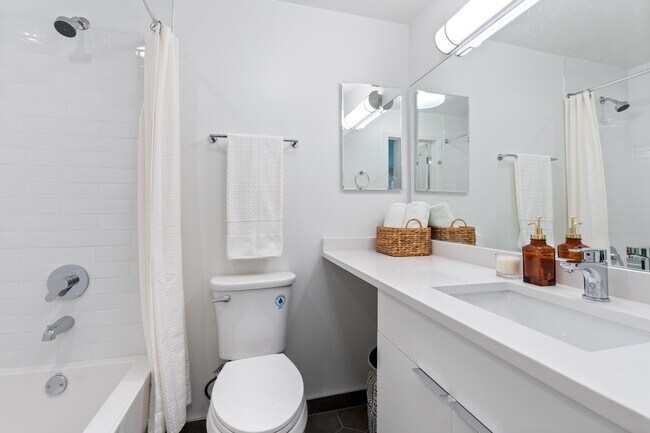 Brand new bathroom with plenty of counterspace - 1652 W Roscoe St