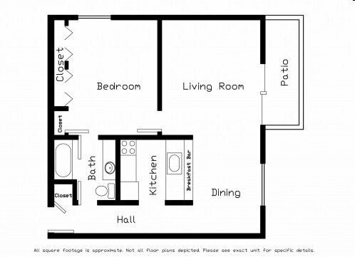 1 Bedroom Floorplan - Cherry Tree Crossing