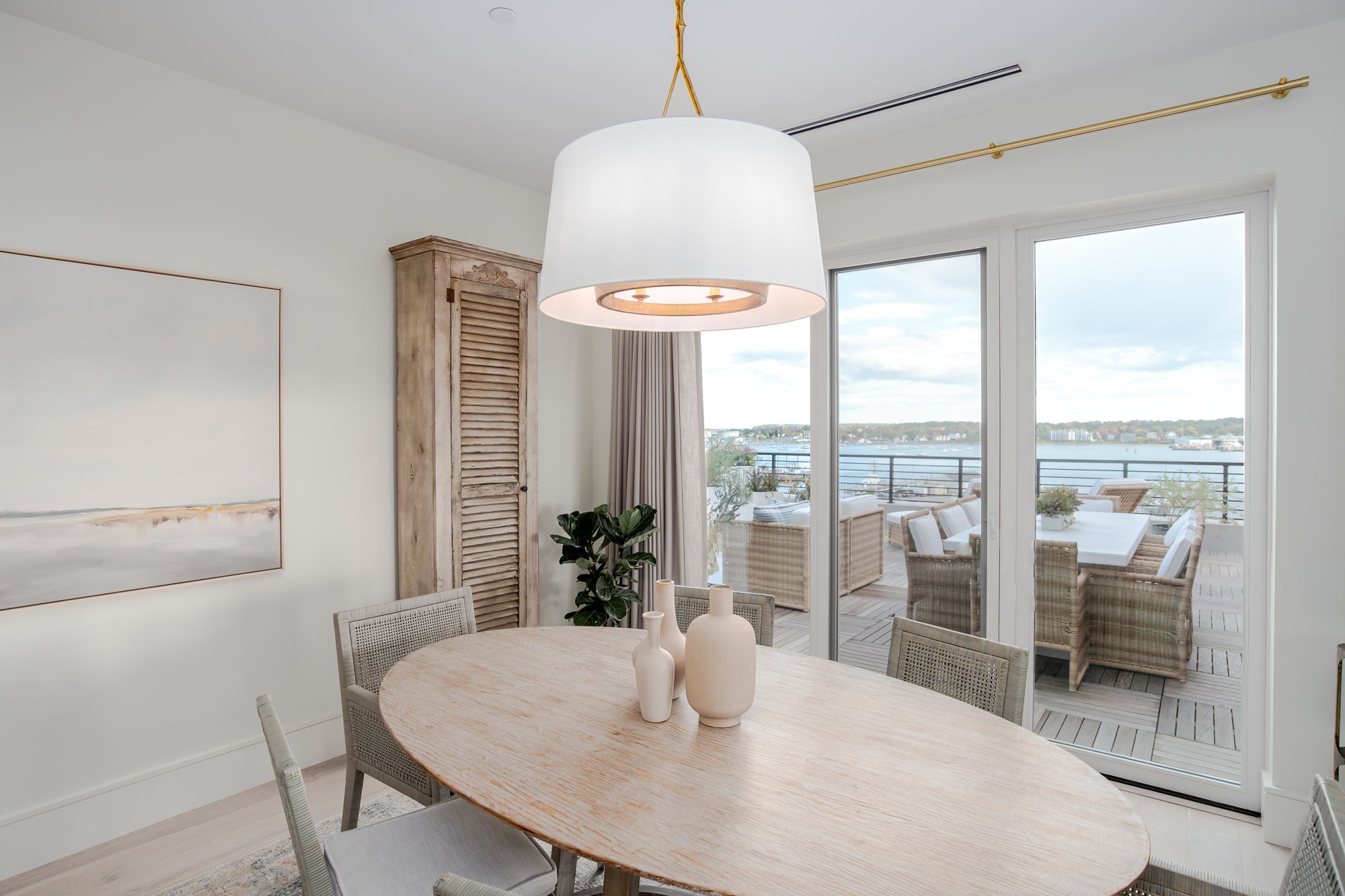 Dining room with sweeping OCEAN VIEWS. - 387 Commercial St