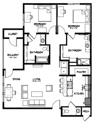 Floorplan - The Heights at Fairway Flats
