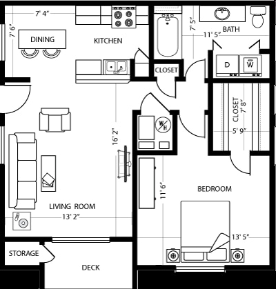 1BR/1BA - Panorama Heights