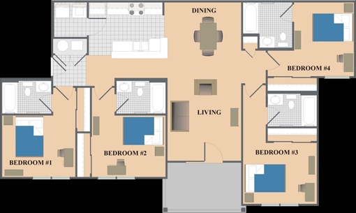 4BR/4BA - The Courtyards at University of Maryland