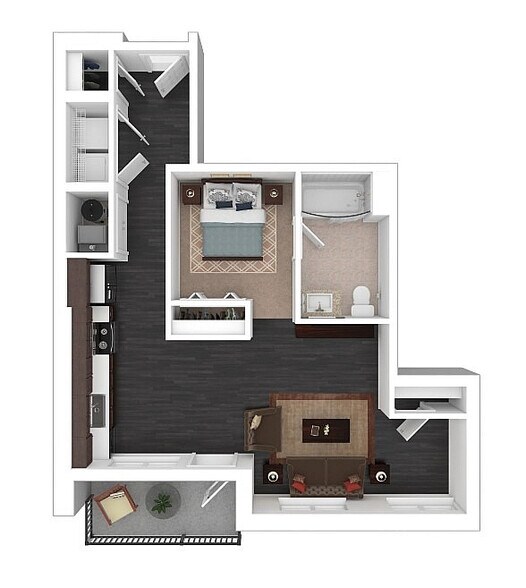 S4 3D Floor plan - Courthouse Square Apartments