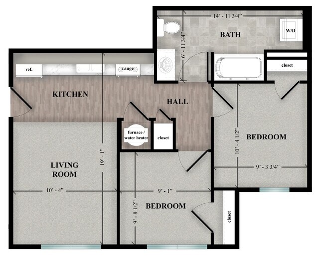 Floorplan - Landings at Notre Dame Family / Grad Housing
