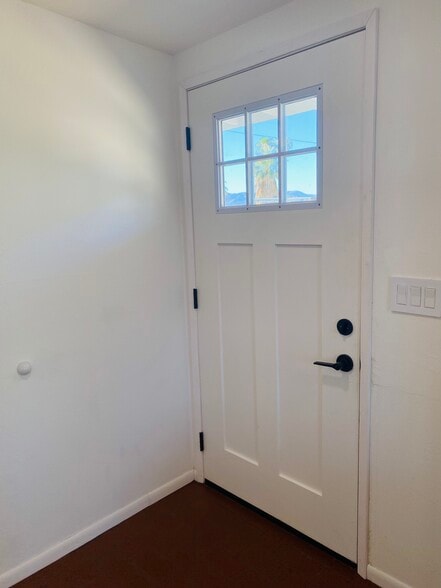 Letting in the light, Front door looking toward town - 6393 Desert Queen Ave