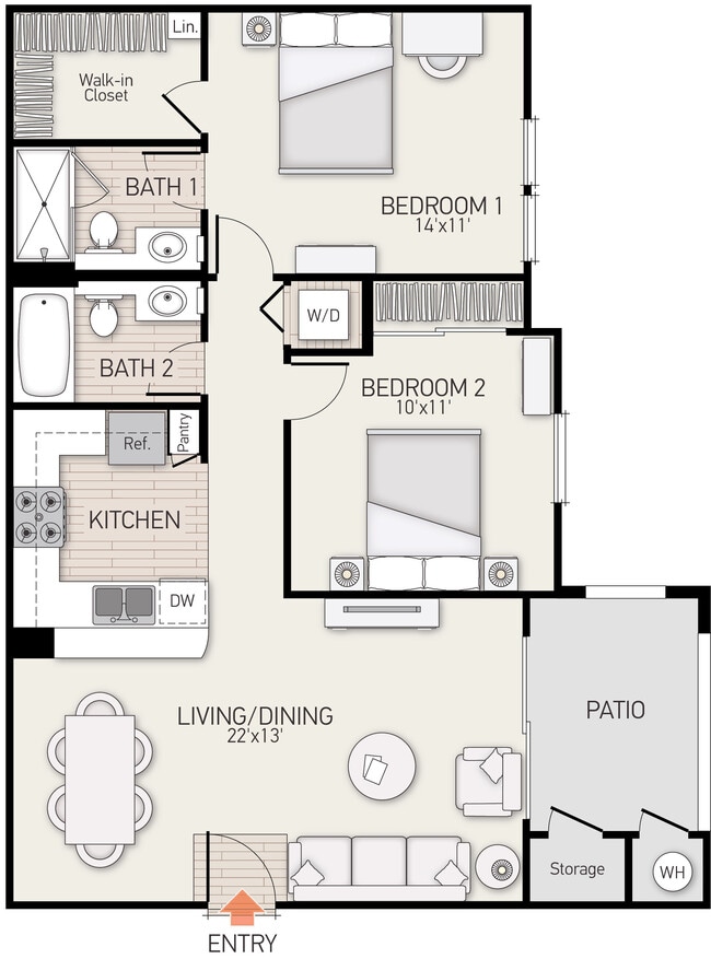Floorplan - Turtle Ridge Apartment Homes