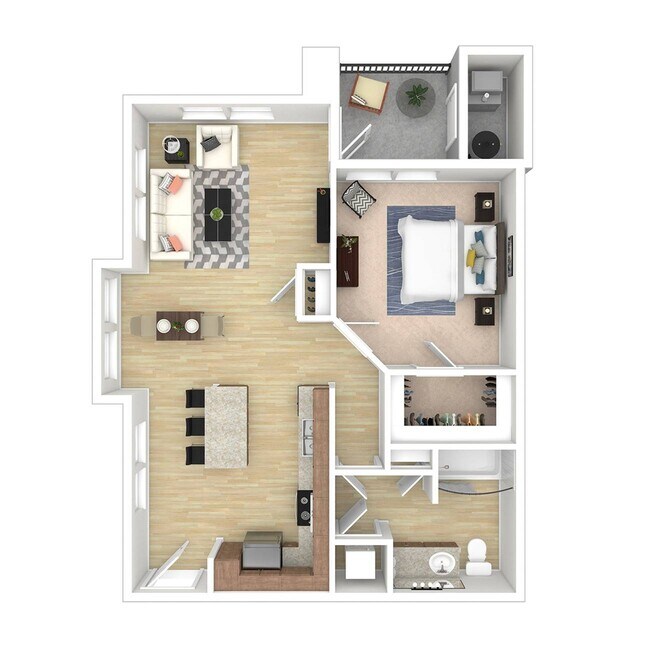 Graystone - 1x1 Floor plan - Verdant at Green Valley