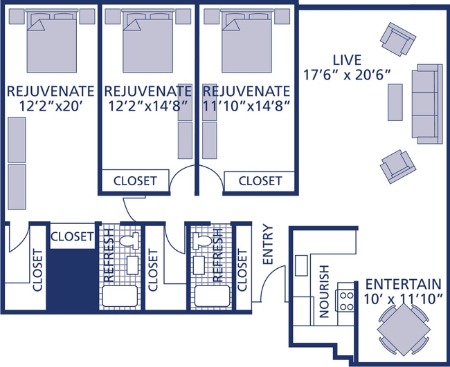 Three Bed Two Bath - Berkshires At Town Center