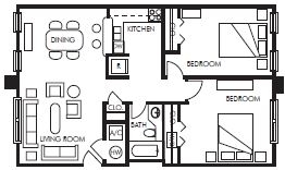 2BR/1BA - Roanoke Court Apartments