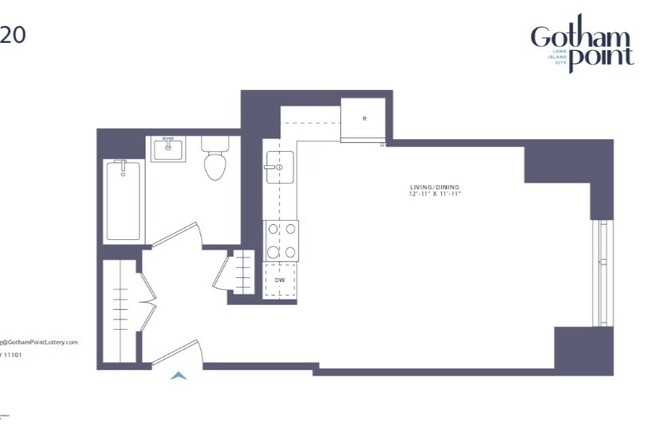 Studio Residence - 165% AMI Unit 3820 - Gotham Point Lottery- North Tower