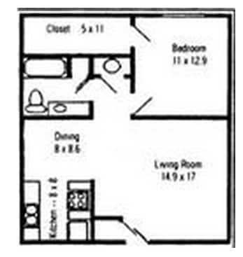 1BR/1BA - Timbers Apartments
