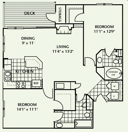 2BR/2BA - Crescent Arbors Apartment Homes