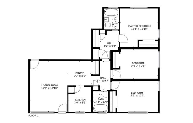 3 BD 2 BA 1,056 sq ft - Marlow Heights Apartments