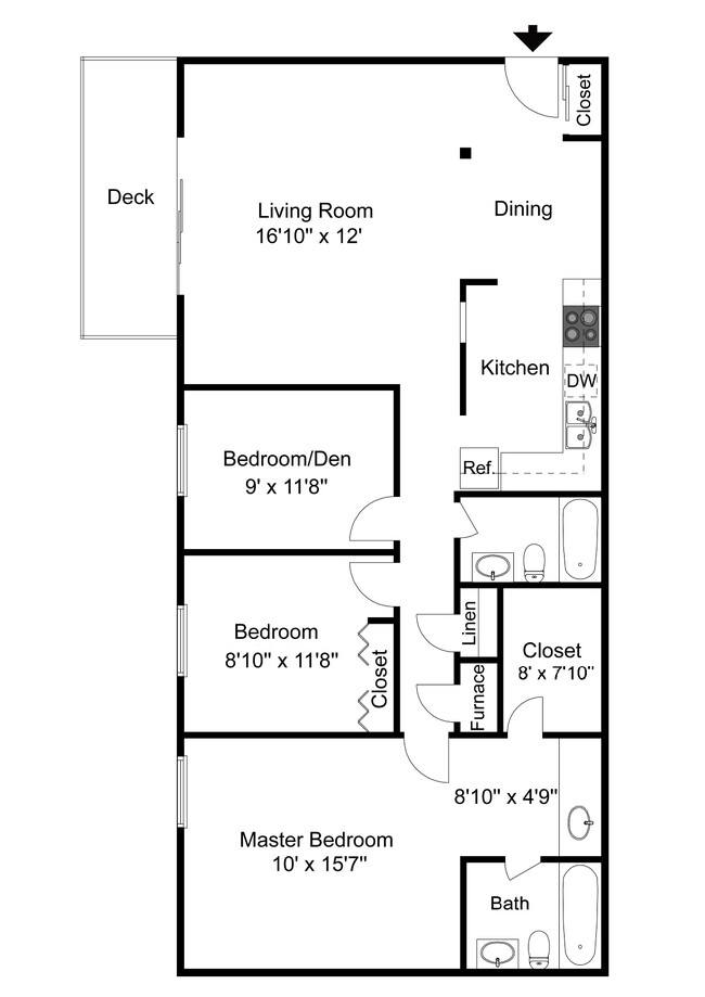 2 BR APT With Den - Chili Commons