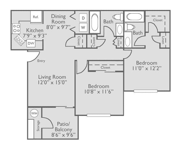 2 Bed, 2 Bath (60% Income Restricted) - Avonmora Apartments