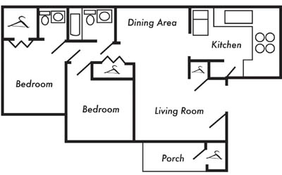 2BR/1.5BA - Four Seasons Apartments