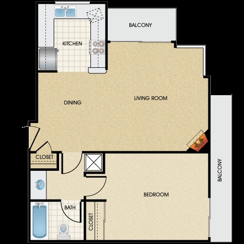 1BR/1BA - The Pinnacle