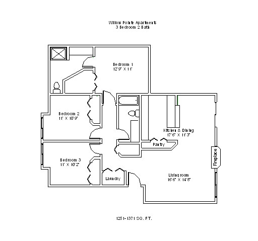 Apartment 3 bed 2 bath - Willow Pointe Apartments