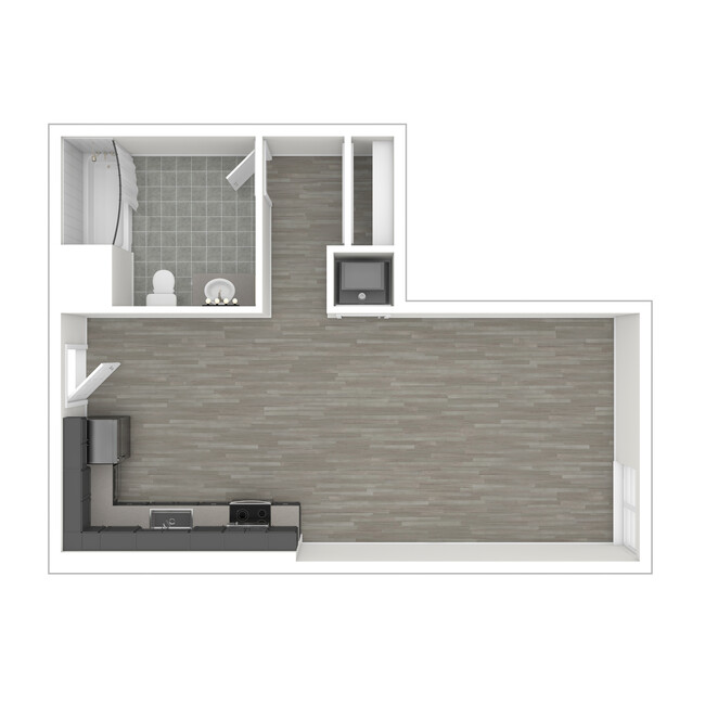 S9 - Studio Floor Plan - 504 SF - Catalina West Adams