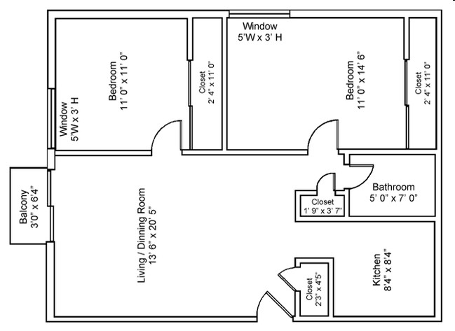 2BR/1BA - Romaine Court