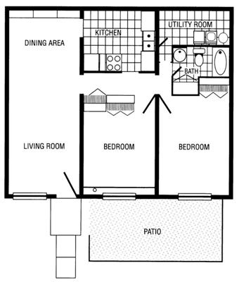 2BR/1BA - Windrush Apartments