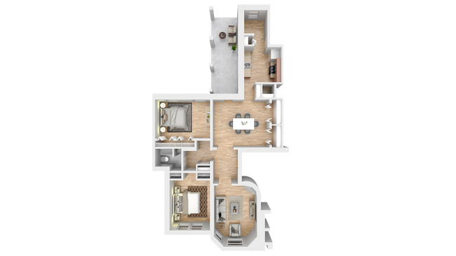 Flat 202 Floor Plan - Grandview Apartments