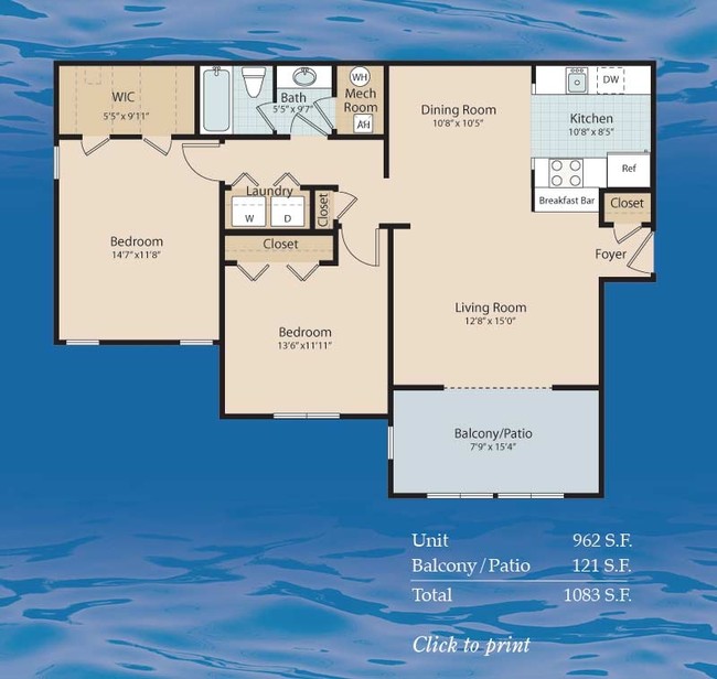 Floorplan - Sunset Bay Apartments