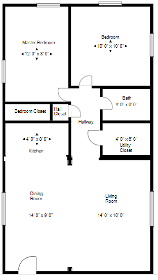 2 Bed/1 Bath - City View Apartments