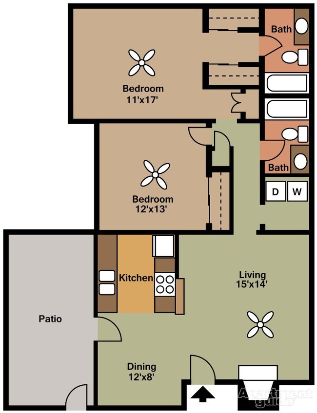 GX FLOOR PLAN 980 SQ FT - Park Springs Townhomes