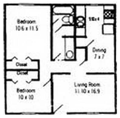 2BR/1BA - Timbers Apartments