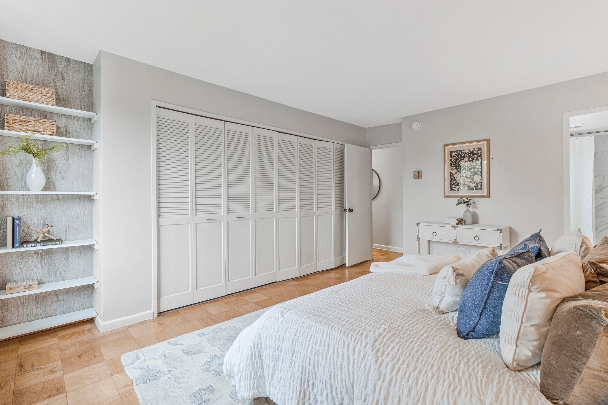 Double closet includes organization system - 2939 Van Ness St NW