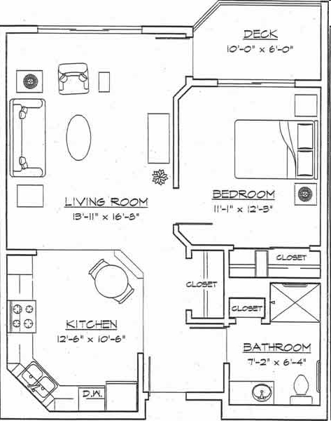 1BR/1BA - Courtyard Village