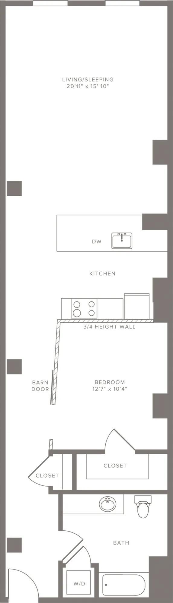 A02 1 bedroom - Modera Lofts