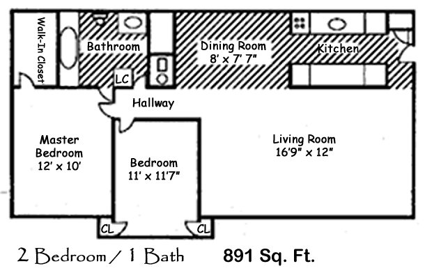 2BR/1BA - The Addison Apartments