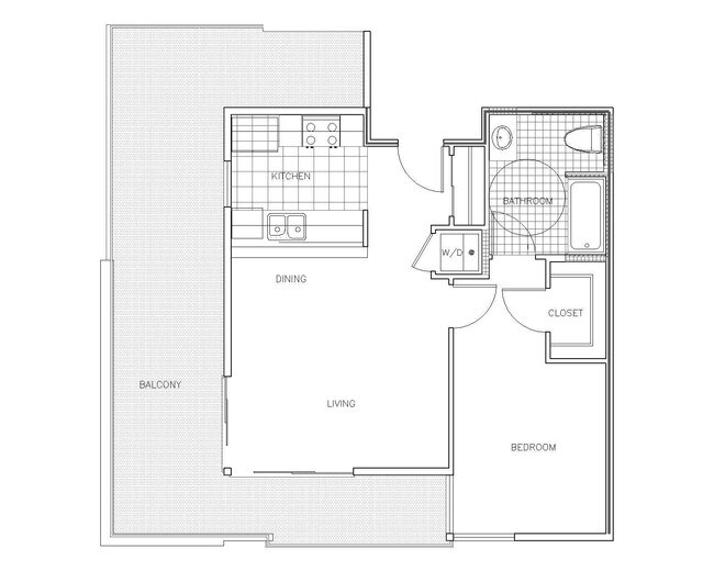 Sorrento 1x1 floor plan PR SM Sorrento LLC - PR SM Sorrento LLC