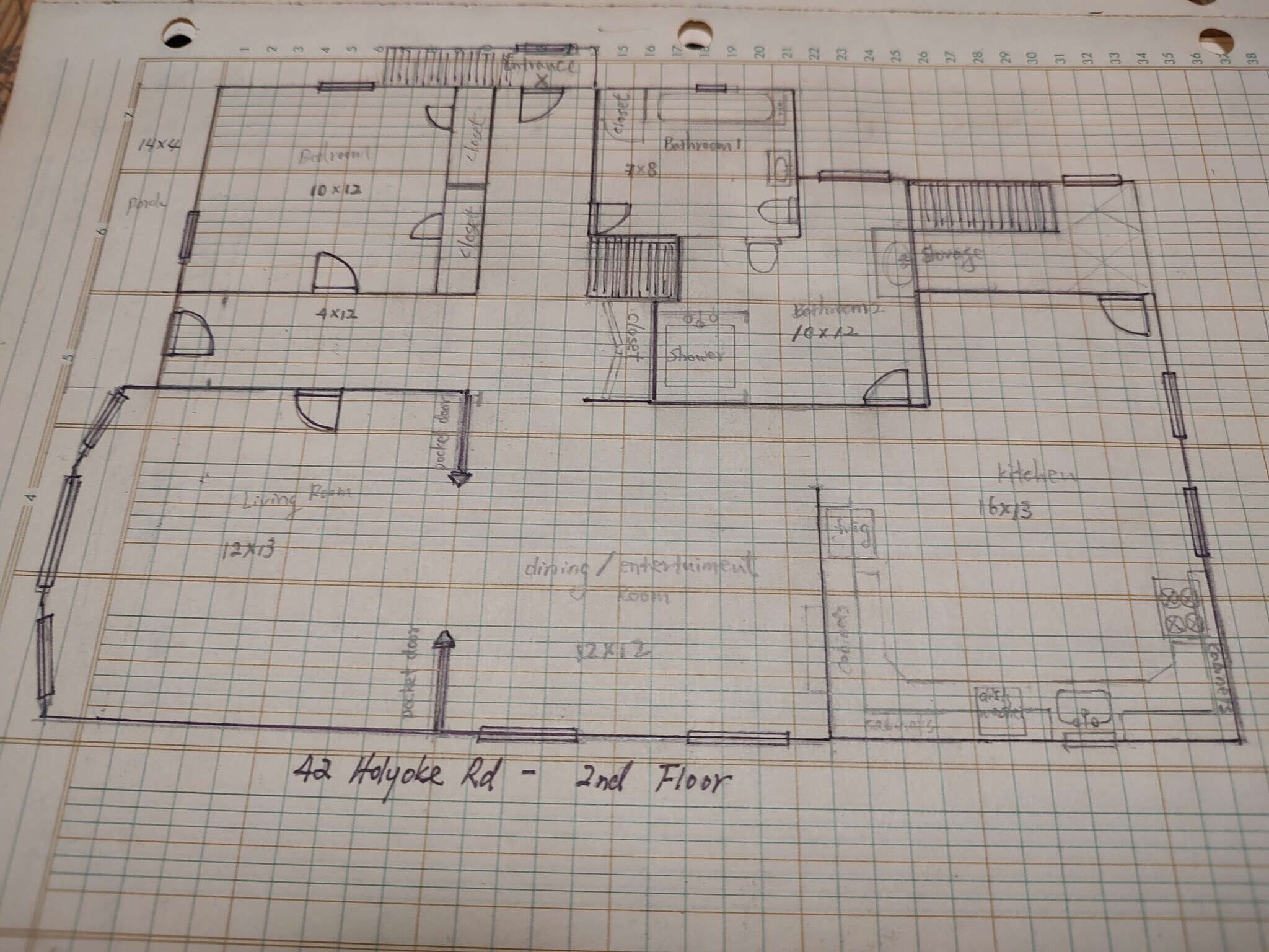 Floor plan - 2nd floor - 42 Holyoke Rd